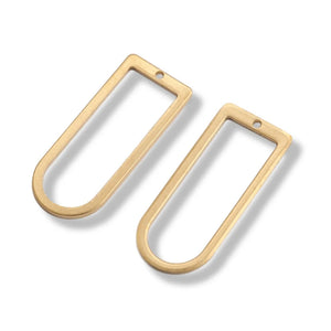 20pcs Raw Brass D Shape Charms for Jewelry Making