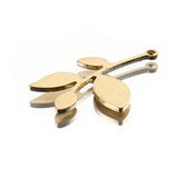20pcs Raw Brass Branch Leaf Charms for DIY Jewelry Making