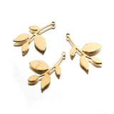 20pcs Raw Brass Branch Leaf Charms for DIY Jewelry Making