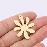 20pcs Raw Brass Flower Charms Pendant DIY Jewelry Necklace Making Sunflower