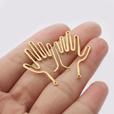 20pcs Raw Brass Funny Hollow Palm Charms Pendant DIY Jewelry Making
