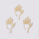 20pcs Raw Brass Funny Hollow Palm Charms Pendant DIY Jewelry Making