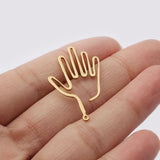 20pcs Raw Brass Funny Hollow Palm Charms Pendant DIY Jewelry Making