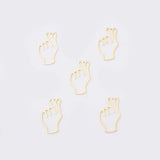 20pcs Raw Brass Funny Hollow Palm Charms Pendant DIY Jewelry Making