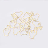 20pcs Raw Brass Funny Hollow Palm Charms Pendant DIY Jewelry Making