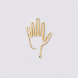 20pcs Raw Brass Funny Hollow Palm Charms Pendant DIY Jewelry Making