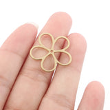 20pcs Raw Brass Hollow Flower Charms Pendant For Women Earrings Necklace Jewelry