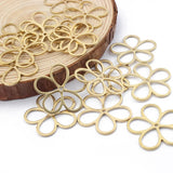 20pcs Raw Brass Hollow Flower Charms Pendant For Women Earrings Necklace Jewelry