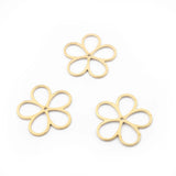 20pcs Raw Brass Hollow Flower Charms Pendant For Women Earrings Necklace Jewelry