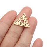 20pcs Raw Brass Hollow Heart Triangle Charms Pendant DIY Jewelry Making