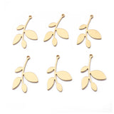 20pcs Brass Leaf Charms for DIY Necklace Earrings
