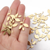 20pcs Brass Leaf Charms for DIY Necklace Earrings