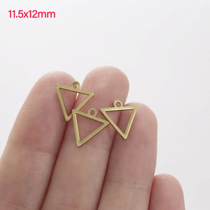 20pcs Raw Brass Mini Triangle Charms Geometric Pendants for Earrings