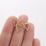 20pcs Raw Brass Mini Triangle Charms Geometric Pendants for Earrings