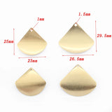 20pcs Raw Brass Fan Charms Pendant DIY Earrings Bracelet Supplies