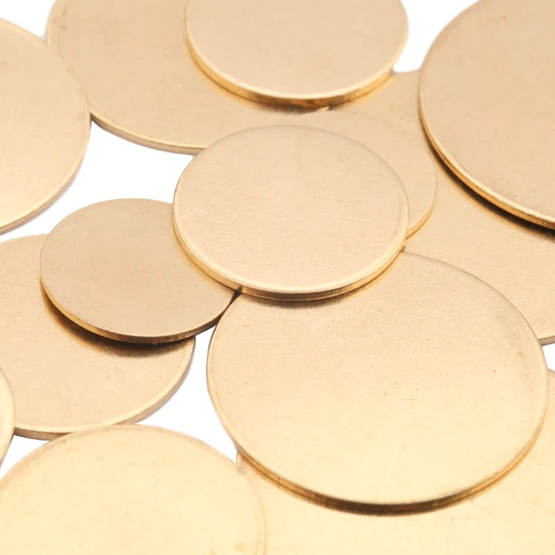 20pcs Raw Brass Round Stamping Blank Tag Disc Charms Plate Jewelry Findings