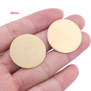 20pcs Raw Brass Round Stamping Blank Tag Disc Charms Plate Jewelry Findings