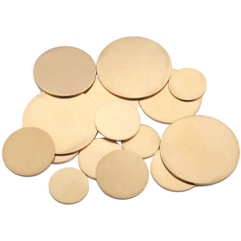 20pcs Raw Brass Round Stamping Blank Tag Disc Charms Plate Jewelry Findings