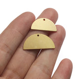 20pcs Raw Brass Semicircle Stamping Blank Pendant For Earrings