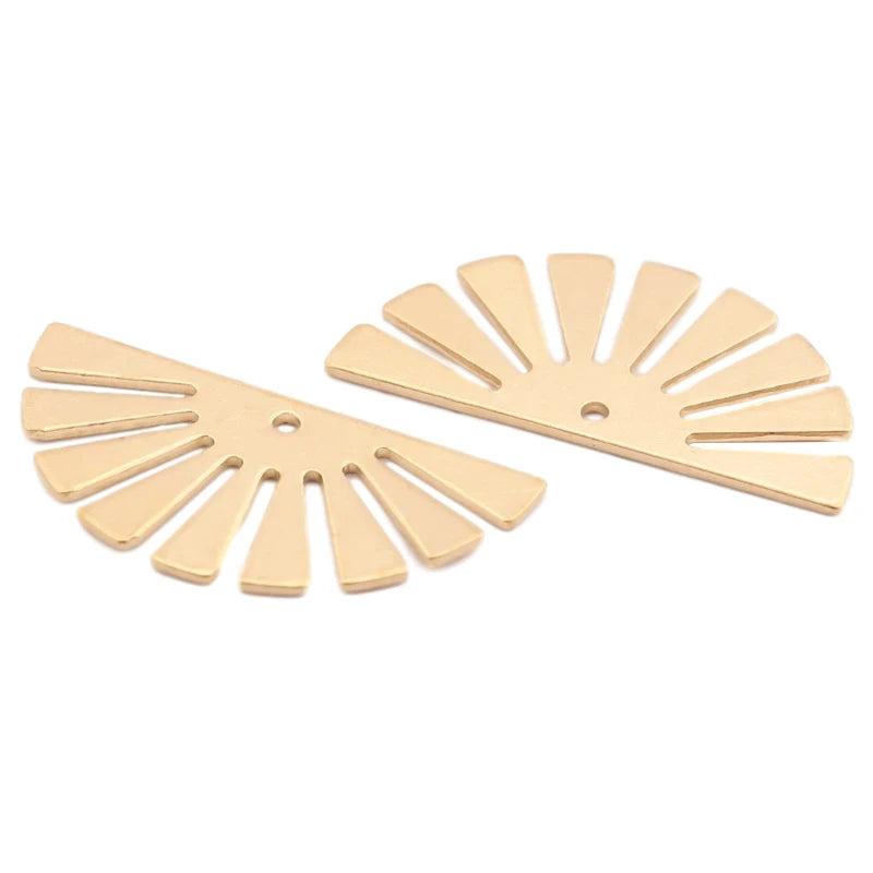 20pcs Raw Brass Semicircle Earrings Charms DIY Jewelry Making