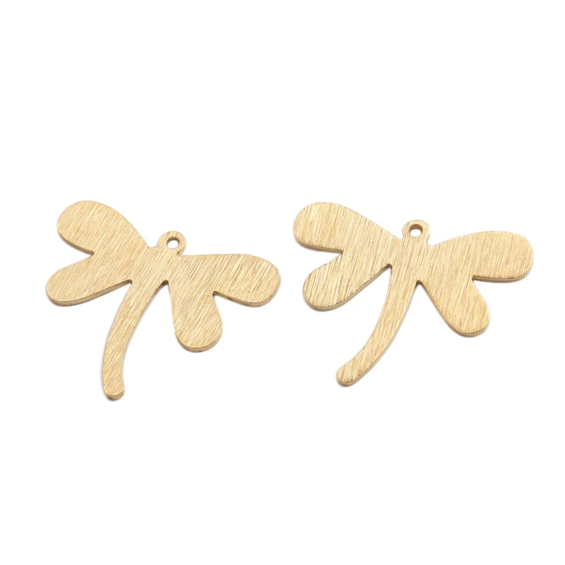 20pcs Raw Brass Dragonfly Earrings Charms DIY Jewelry Making Findings