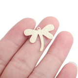 20pcs Raw Brass Dragonfly Earrings Charms DIY Jewelry Making Findings