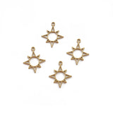 20pcs Raw Brass Sun Charm Pendant Mini Sun Charms For DIY Earrings