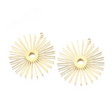 20pcs Raw Brass Sun Flower Charms Bohemian Earrings Pendants