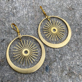 20pcs Raw Brass Sun Flower Charms Bohemian Earrings Pendants