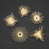 20pcs Raw Brass Sun Flower Charms Bohemian Earrings Pendants