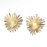 20pcs Raw Brass Sun Flower Charms Bohemian Earrings Pendants