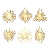 20pcs Raw Brass Sun Flower Charms Bohemian Earrings Pendants