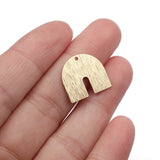 20pcs Raw Brass Textured U Shape Pendant Charms Necklace Earrings DIY Crafts