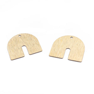 20pcs Raw Brass Textured U Shape Pendant Charms Necklace Earrings DIY Crafts