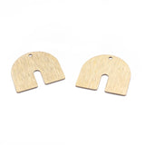 20pcs Raw Brass Textured U Shape Pendant Charms Necklace Earrings DIY Crafts