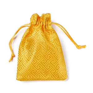 20pcs Brocade Jewelry Storage Bag, Drawstring Pouch, Gift Packaging, 14.5x10cm