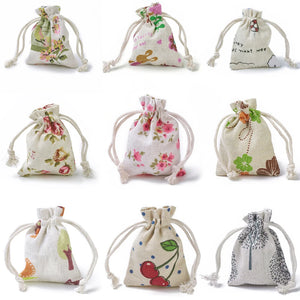 20pcs Rectangle Burlap Drawstring Bags for Wedding Party