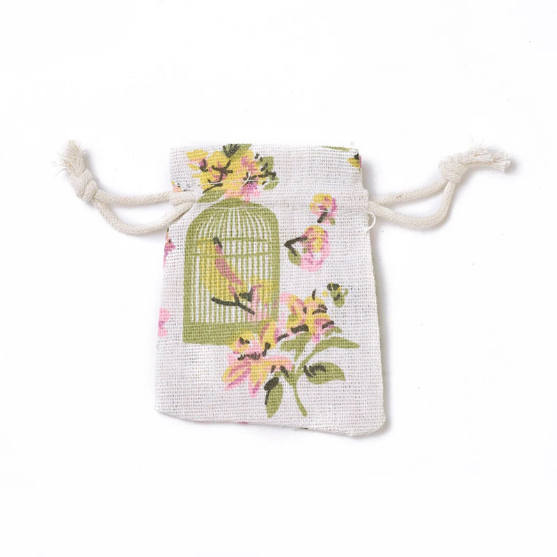 20pcs Rectangle Burlap Drawstring Bags for Wedding Party