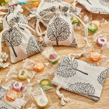 20pcs Rectangle Burlap Drawstring Bags for Wedding Party