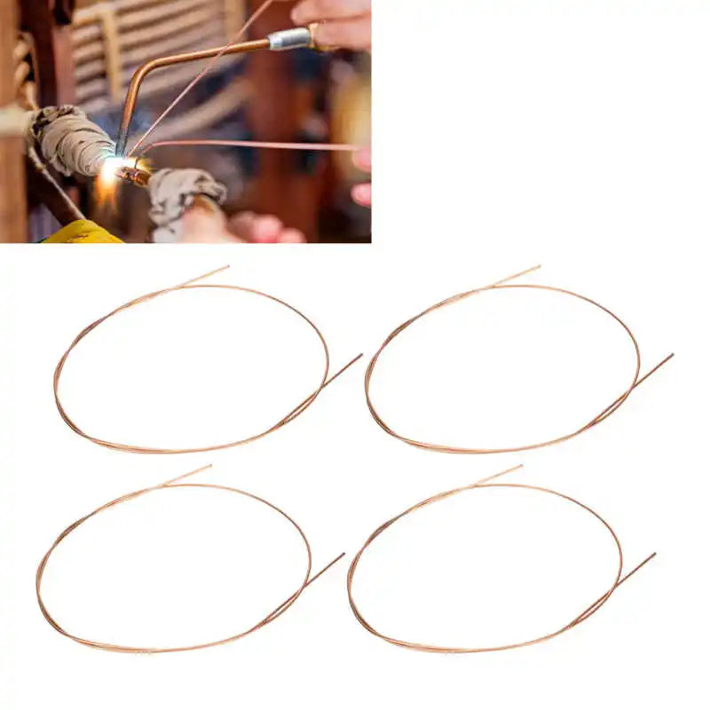 20pcs Red Copper Welding Rods 0.04in Low Temp Round Brazing Rods