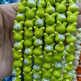 20pcs Red Rabbit Head Ceramic Beads 12mm Jewelry Making DIY Accessorie