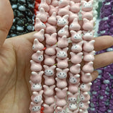 20pcs Red Rabbit Head Ceramic Beads 12mm Jewelry Making DIY Accessorie
