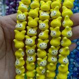 20pcs Red Rabbit Head Ceramic Beads 12mm Jewelry Making DIY Accessorie