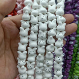 20pcs Red Rabbit Head Ceramic Beads 12mm Jewelry Making DIY Accessorie