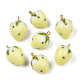 20pcs Red Strawberry Ceramic Pendant Charms for DIY Jewelry Making