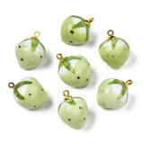 20pcs Red Strawberry Ceramic Pendant Charms for DIY Jewelry Making