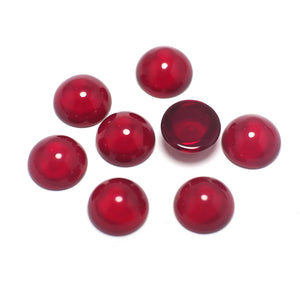 20pcs Red Glazed Stone 12mm Round Flat Back Stone for Jewelry Making