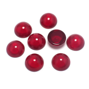 20pcs Red Glazed Stone 12mm Round Flat Back Stone for Jewelry Making