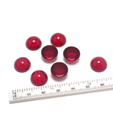 20pcs Red Glazed Stone 12mm Round Flat Back Stone for Jewelry Making