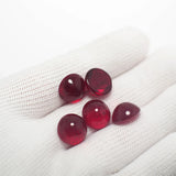 20pcs Red Glazed Stone 12mm Round Flat Back Stone for Jewelry Making